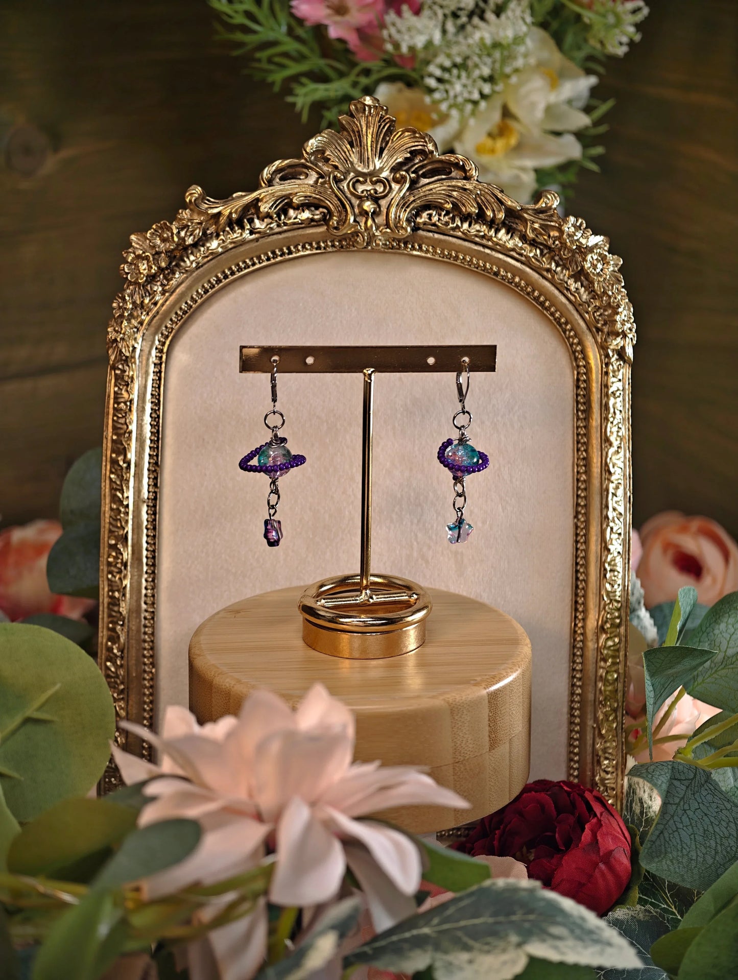 Novyra Jewelry and Clay Art Purple Planet Earring Novyra