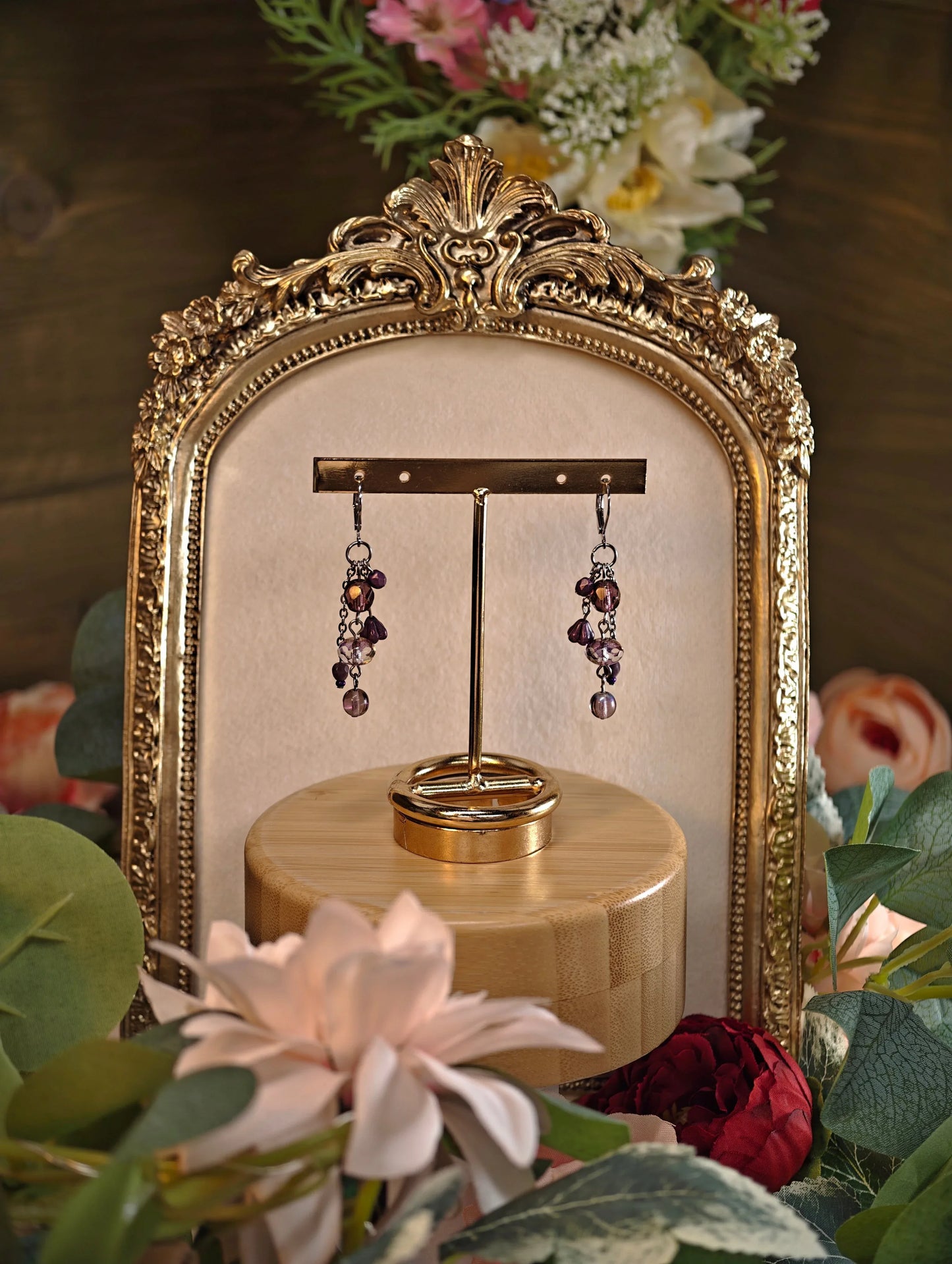 Novyra Jewelry and Clay Art Purple Complex Earring Novyra