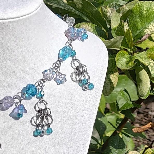 Blue & Purple Steampunk Duchess Necklace Novyra