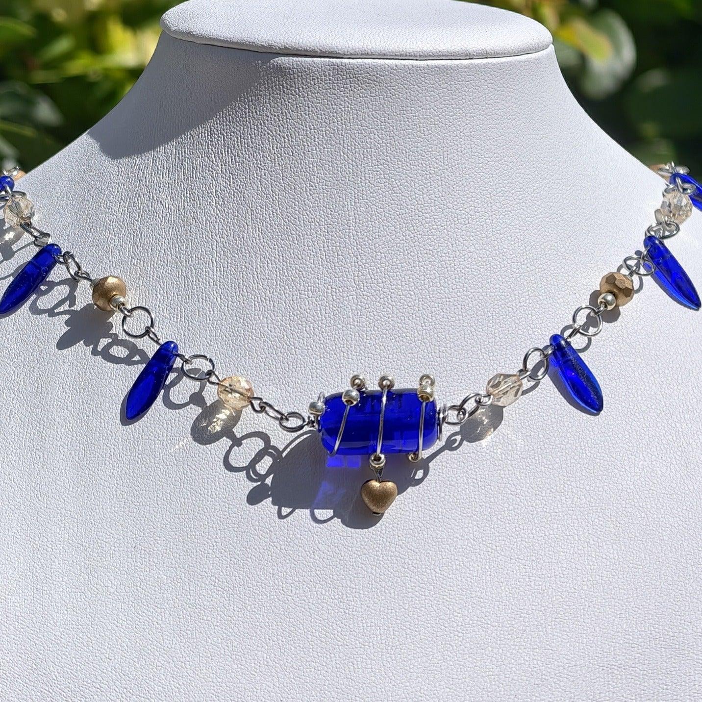 Blue & Gold Simple Countess Necklace Novyra
