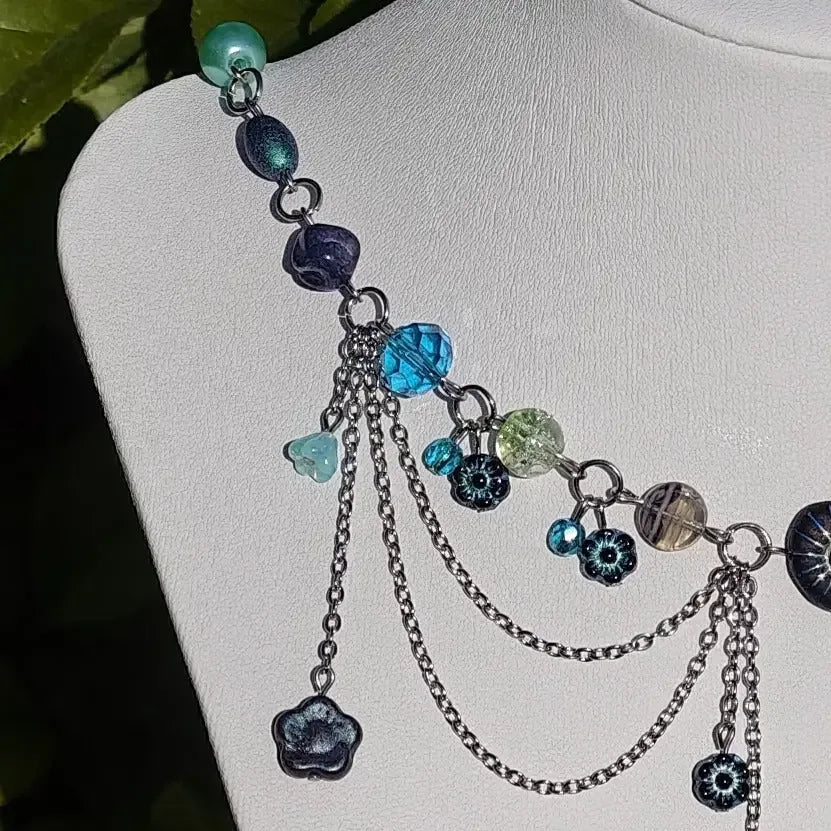 Blue & Green Nautilus Duchess Necklace Novyra