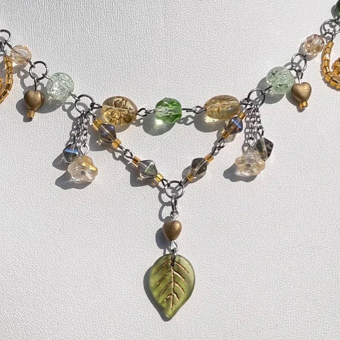 Green & Gold Marchioness of the Summer Forest Necklace Novyra