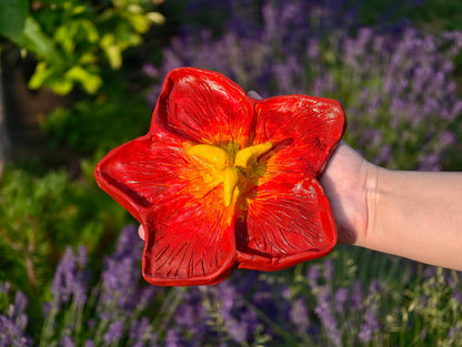 Novyra Jewelry and Clay Art  Red Hibiscus Trinket Dish Novyra