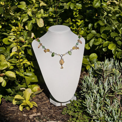 Green & Gold Countess of Geodes Necklace Novyra