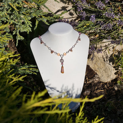 Pink Simple Dangle Countess Necklace Novyra