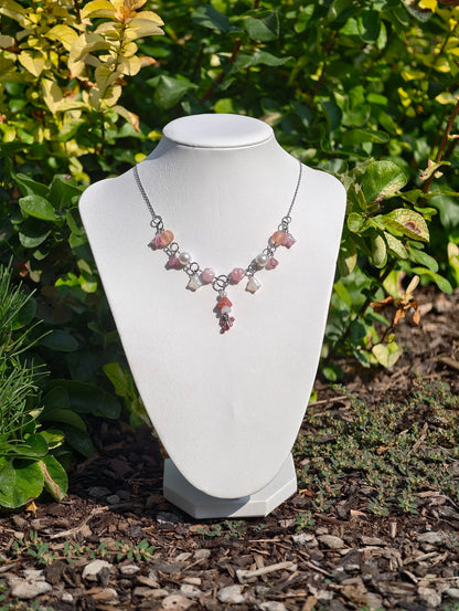 Pink & White Baroness of Spring Necklace Novyra