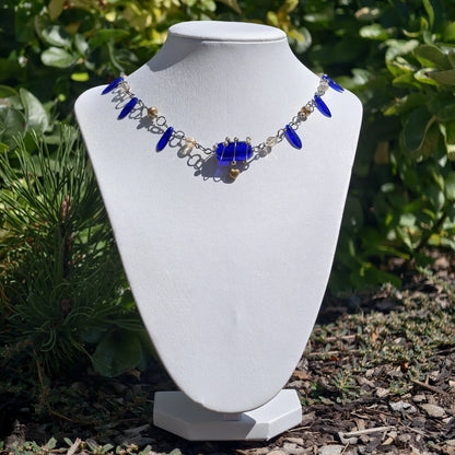 Blue & Gold Simple Countess Necklace Novyra