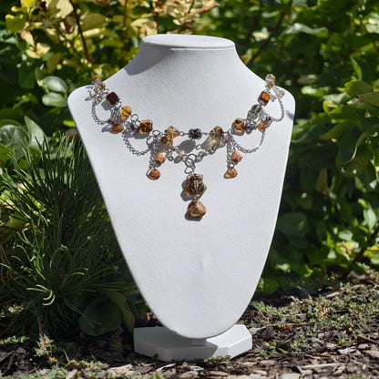 Orange & Brown Duchess & the Frog Necklace Novyra
