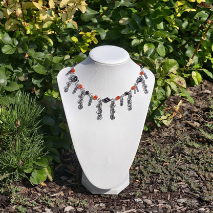 Red & Black Steampunk Duchess Necklace Novyra