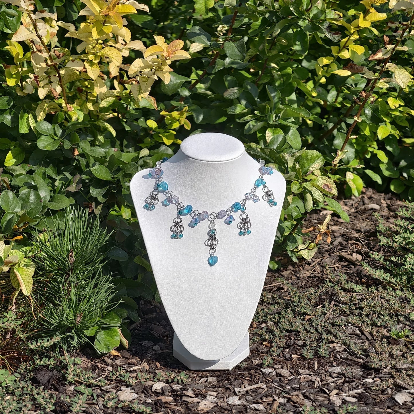 Blue & Purple Steampunk Duchess Necklace Novyra