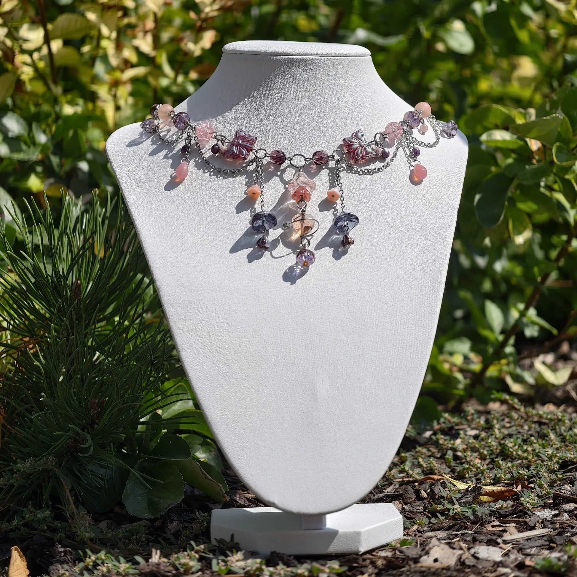 Pink Marchioness of Butterflies Necklace Novyra