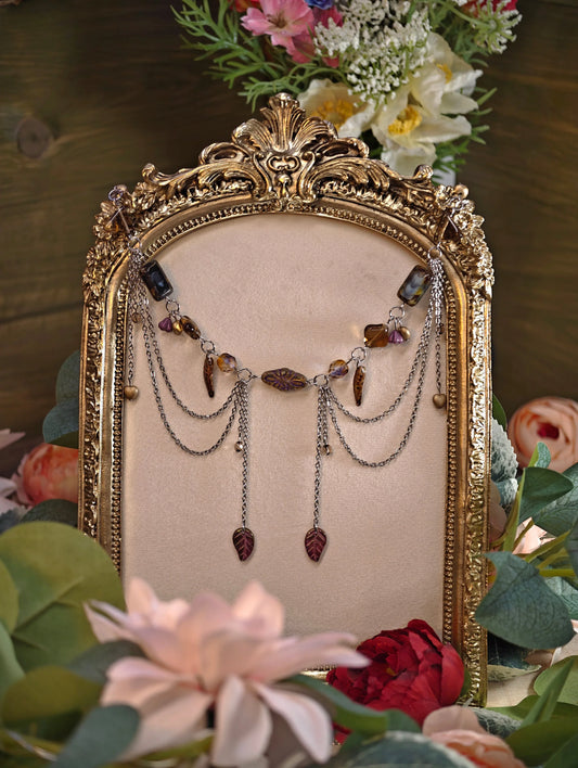 Novyra Jewelry and Clay Art Brown Duchess of the Autumn Forest Neccklace Novyra