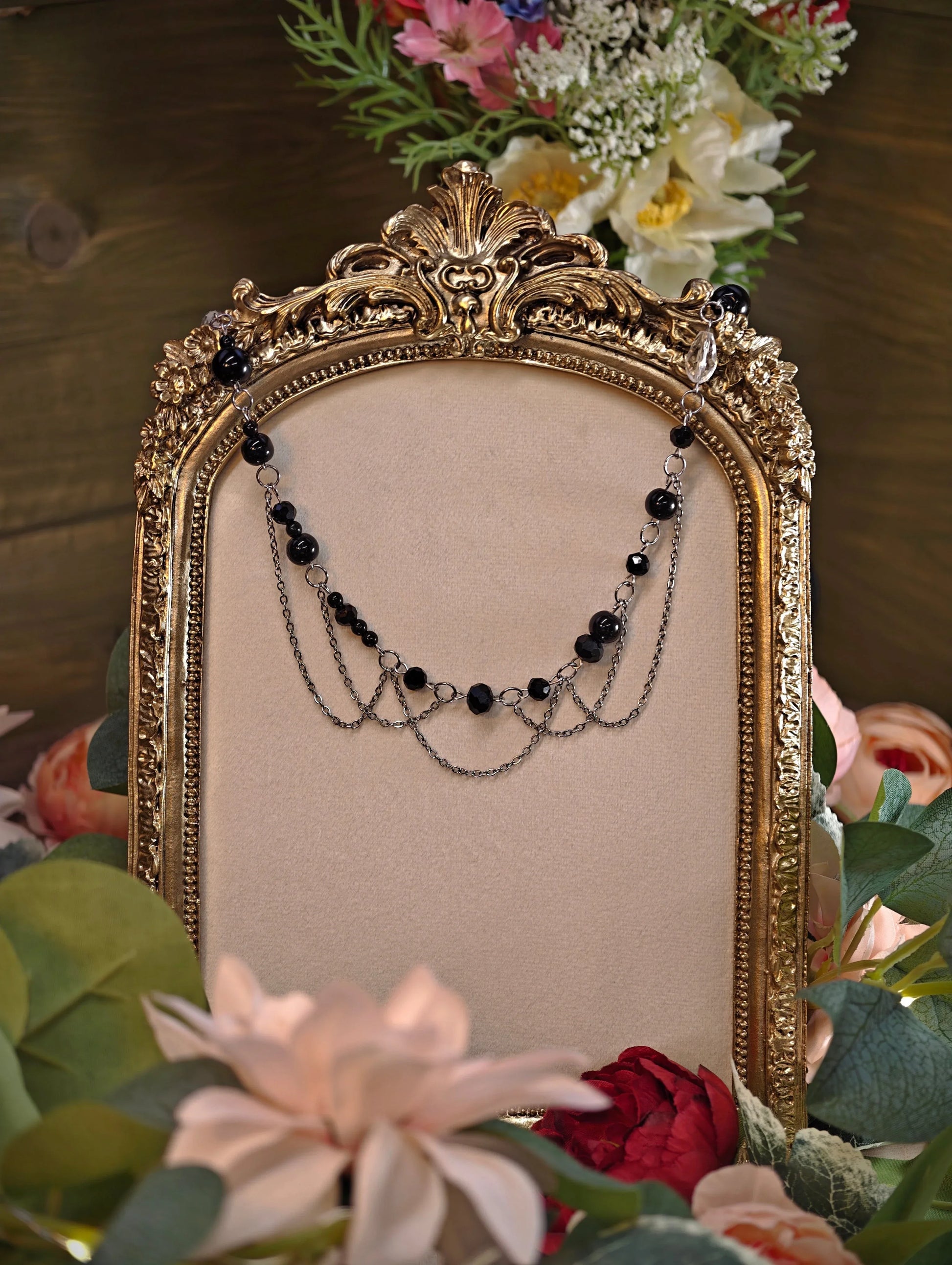 Novyra Jewelry and Clay Art Black Countess of Asymmetry Necklace Novyra
