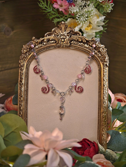 Novyra Jewelry and Clay Art Pink Countess of Vines Necklace Novyra