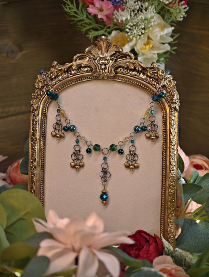 Novyra Jewelry and Clay Art Gold & Turquoise Steampunk Duchess Necklace Novyra