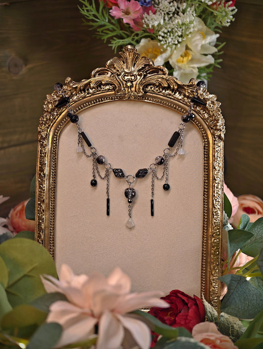 Novyra Jewelry and Clay Art Black & White Marchioness of Elegance Necklace Novyra