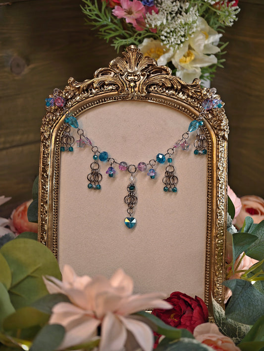 Novyra Jewelry and Clay Art Blue & Purple Steampunk Duchess Necklace Novyra