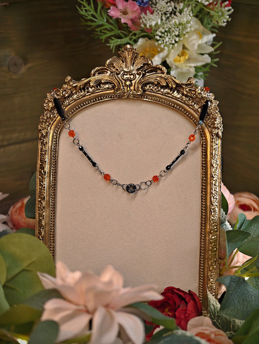 Novyra Jewelry and Clay Art  Red & Black Viscountess Necklace Novyra