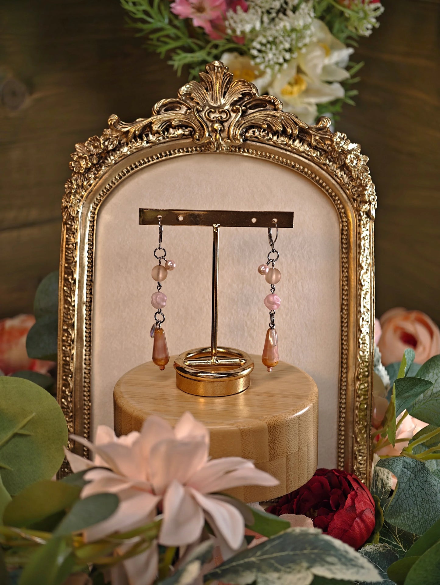 Novyra Jewelry and Clay Art Pink Simple Long Earring Novyra