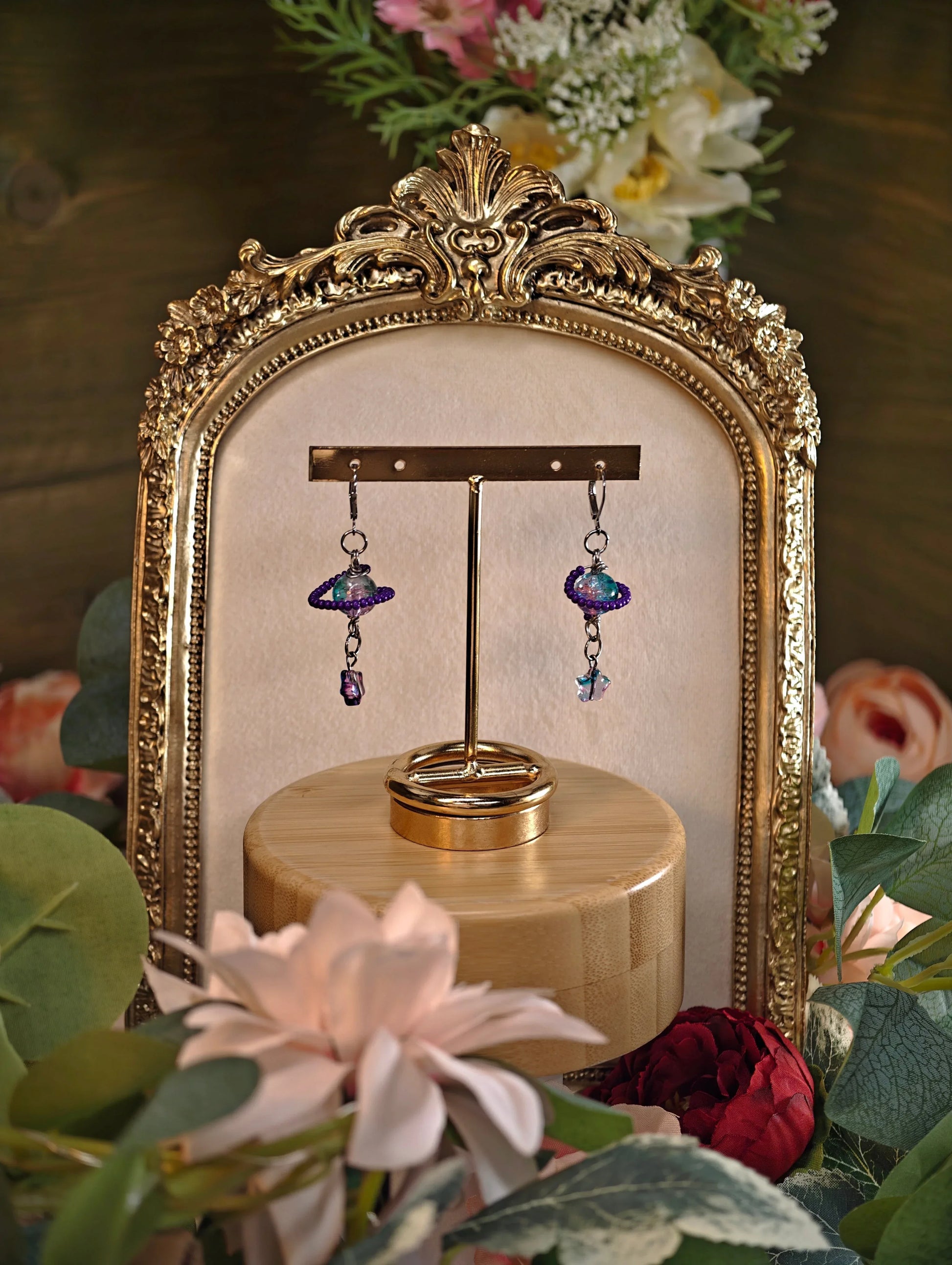 Novyra Jewelry and Clay Art Purple Planet Earring Novyra