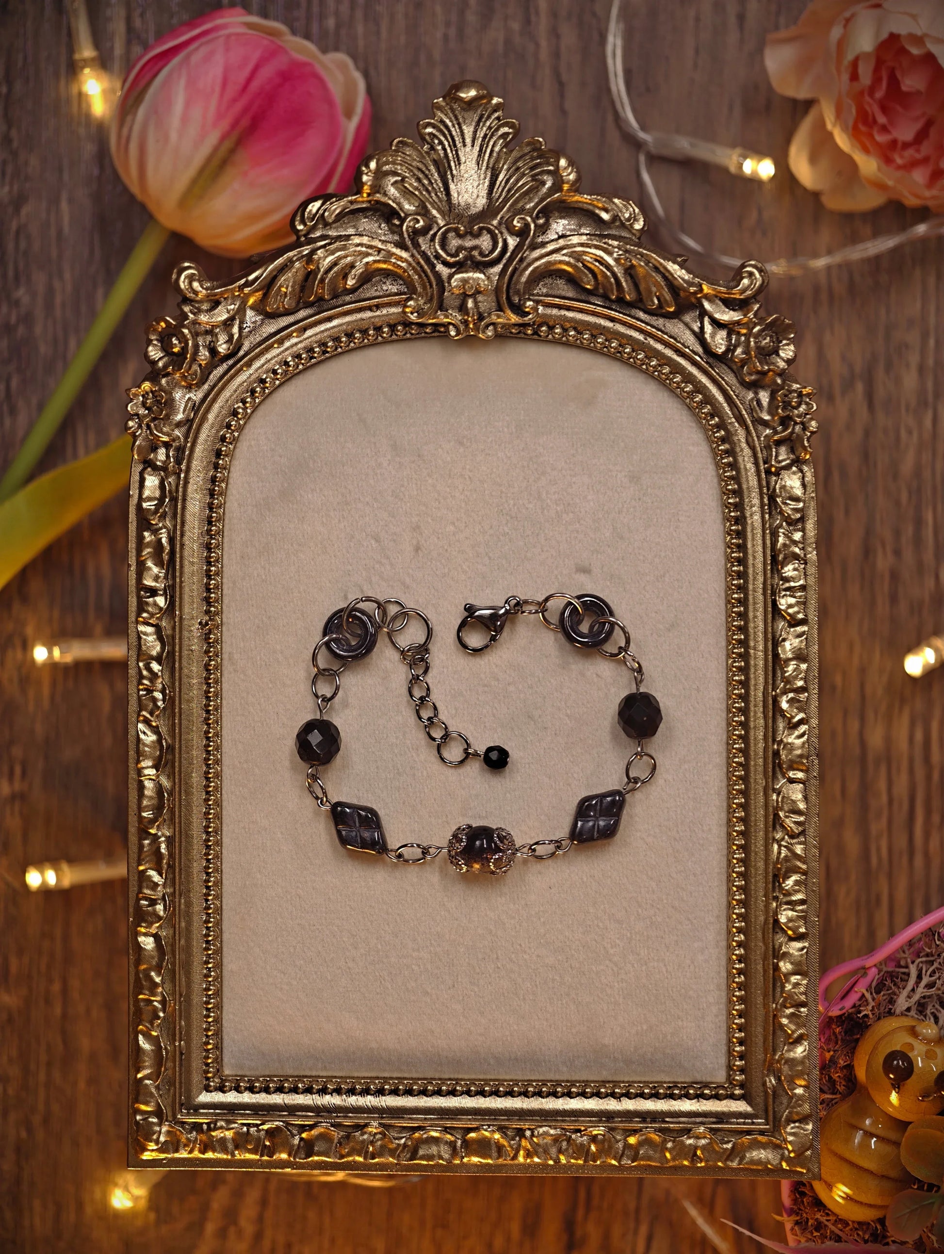 Novyra Jewelry and Clay Art Black Small Simple Bracelet Novyra