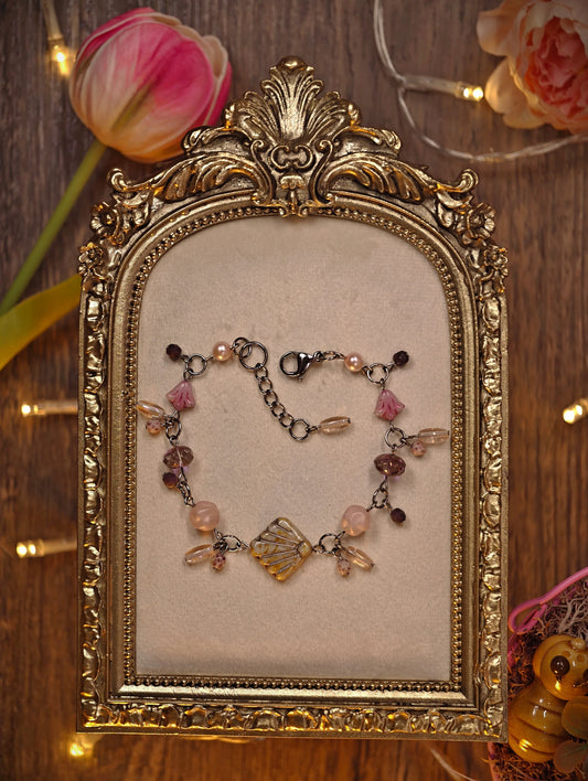Novyra Jewelry and Clay Art Pink Shell Bracelet Novyra