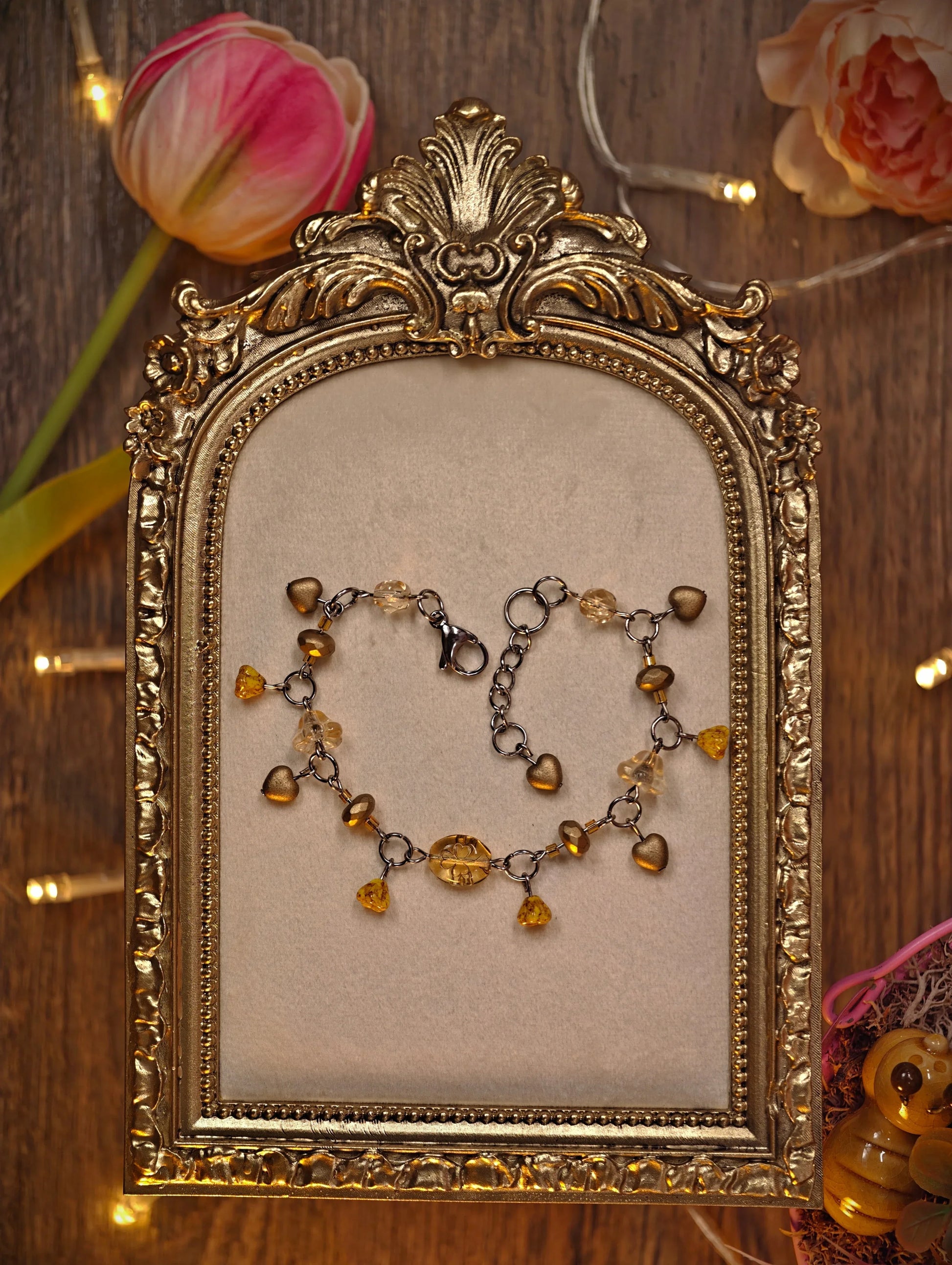 Novyra Jewelry and Clay Art Yellow & Gold Simple Bracelet Novyra