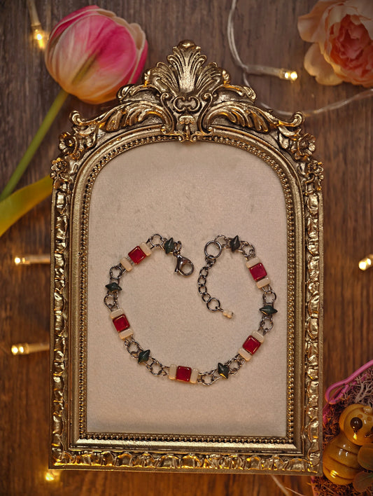 Novyra Jewelry and Clay Art Red & Green Simple Bracelet Novyra