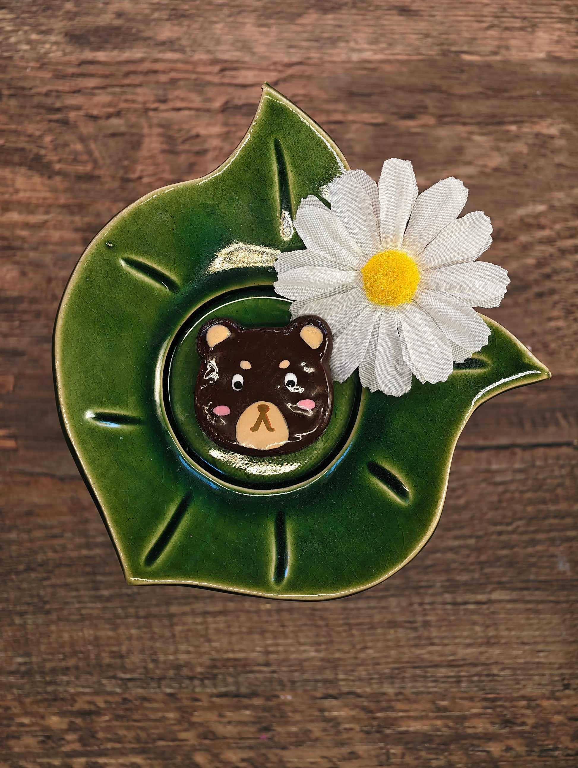 Novyra Jewelry and Clay Art bear Magent