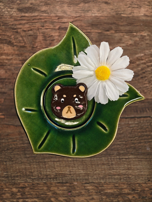 Novyra Jewelry and Clay Art bear Magent