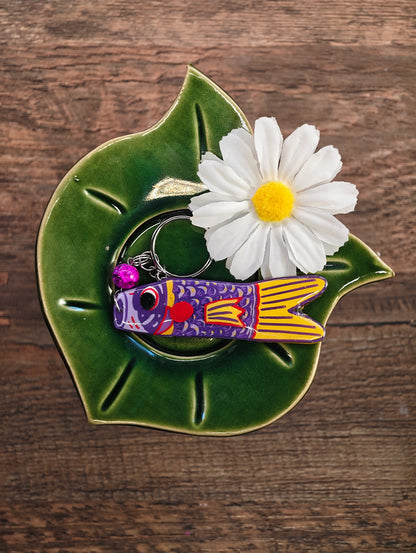 Novyra Jewelry and Clay Art Koinobori purple keychain
