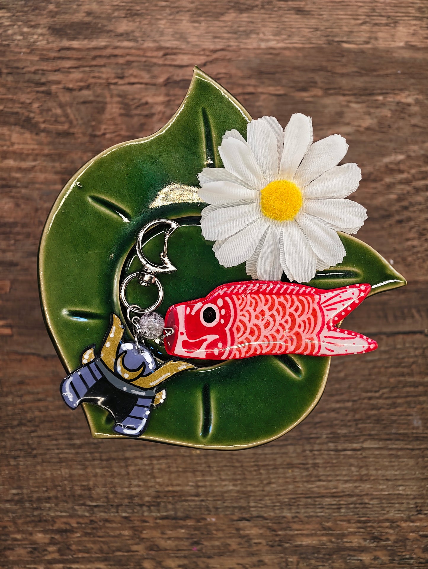 Novyra Jewelry and Clay Art Koinobori red keychain