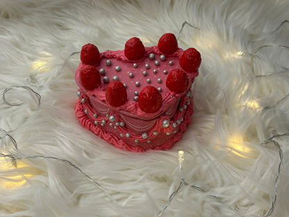 Novyra Jewelry and Clay Art Pink Strawberry Cake Clay Box Novyra