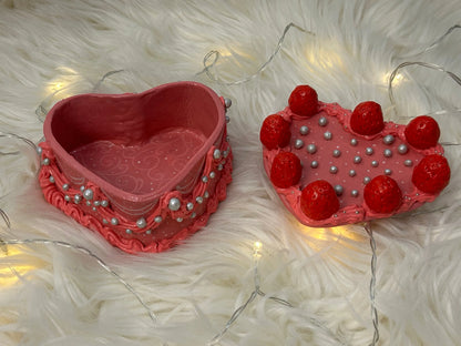 Pink Strawberry Cake Clay Box Novyra