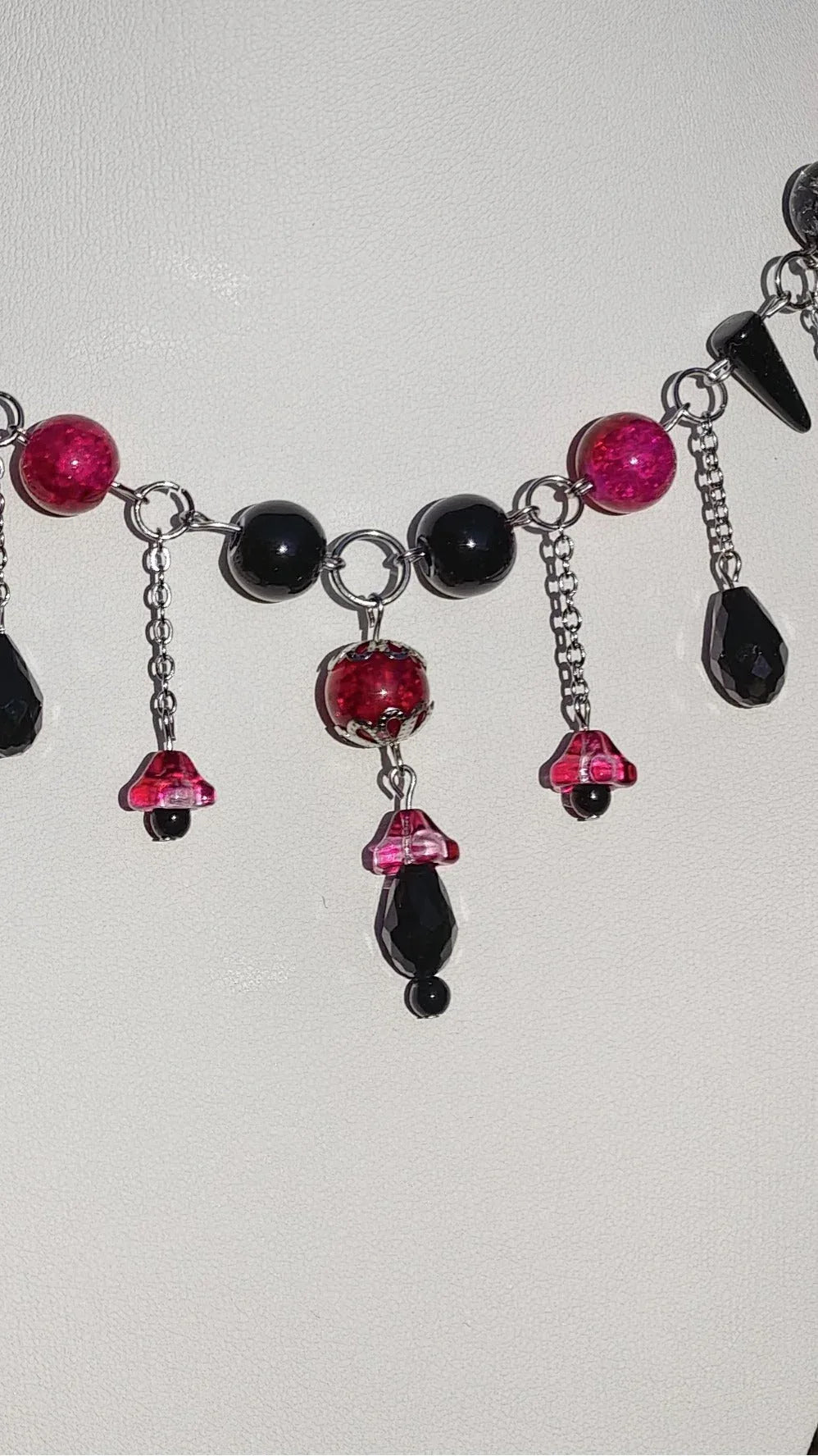 Pink & Black Marchioness of Flowers Necklace Novyra