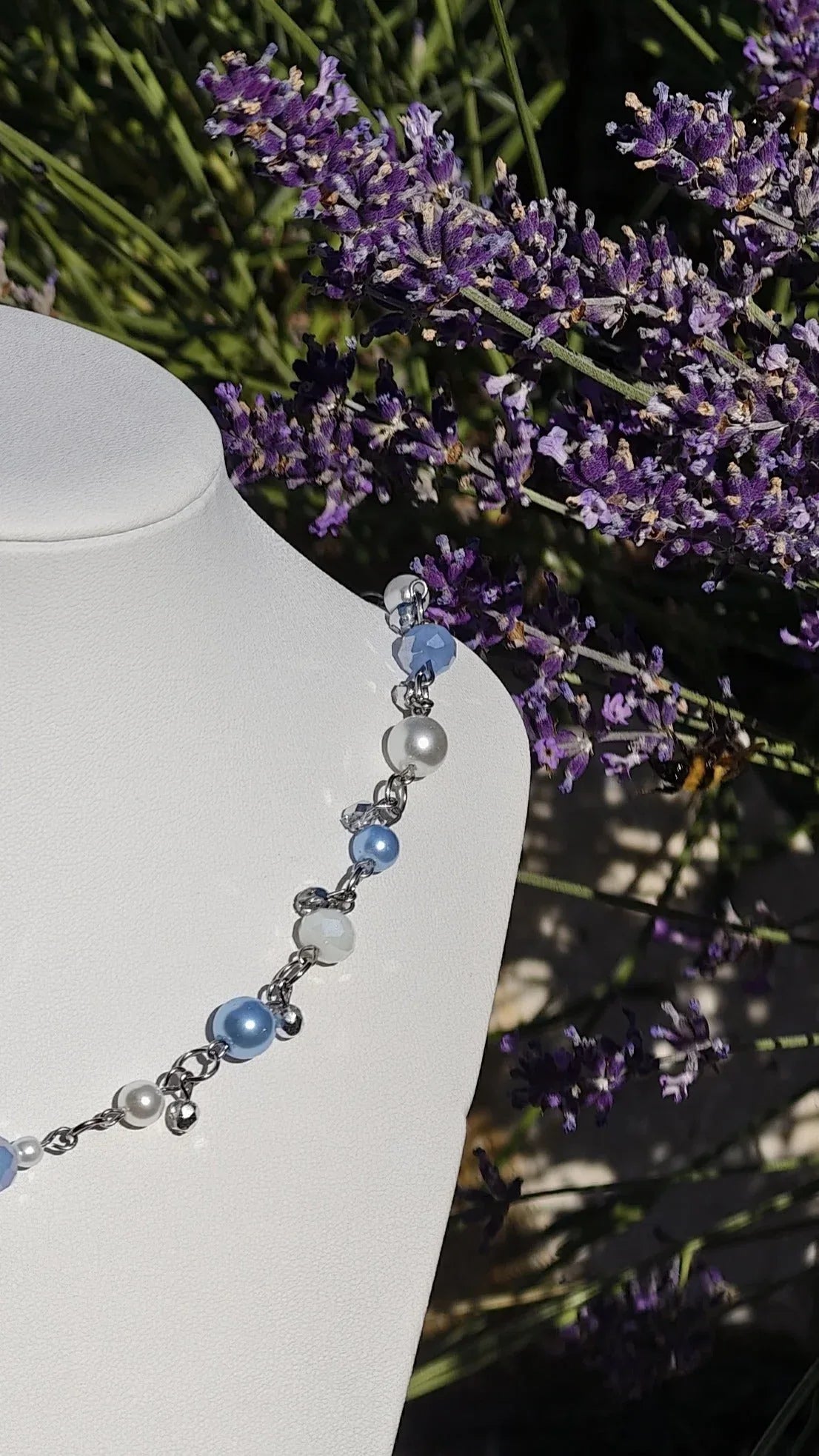 Blue & White Countess of Winter Necklace Novyra