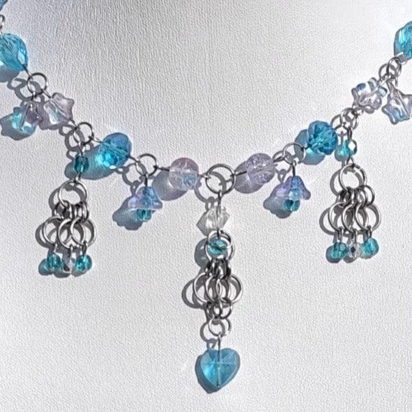 Blue & Purple Steampunk Duchess Necklace Novyra