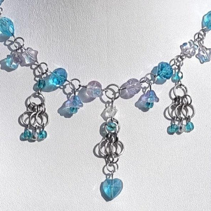 Blue & Purple Steampunk Duchess Necklace Novyra