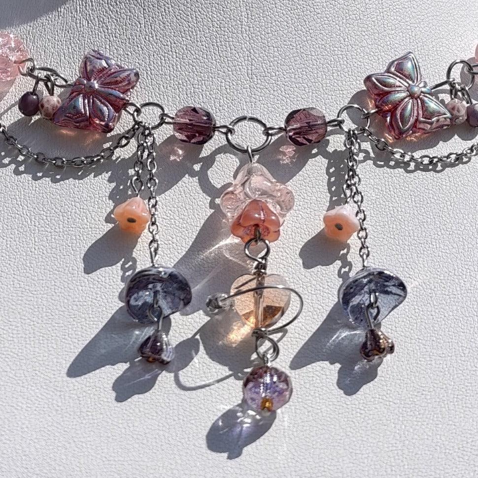 Pink Marchioness of Butterflies Necklace Novyra