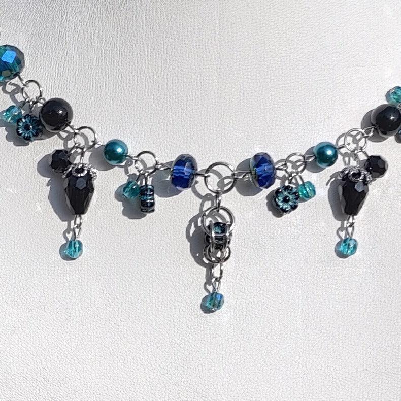 Black & Blue Caged Countess Necklace Novyra