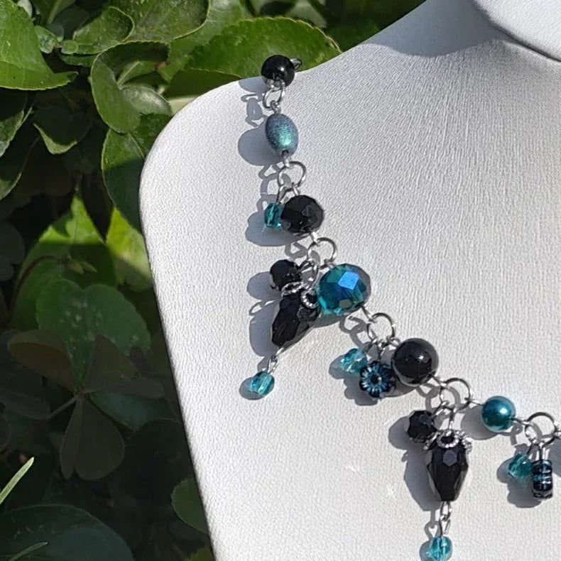 Black & Blue Caged Countess Necklace Novyra