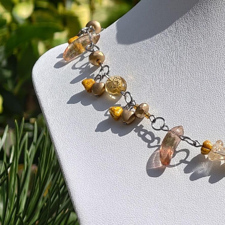 Yellow & Gold Countess of Cats Necklace Novyra