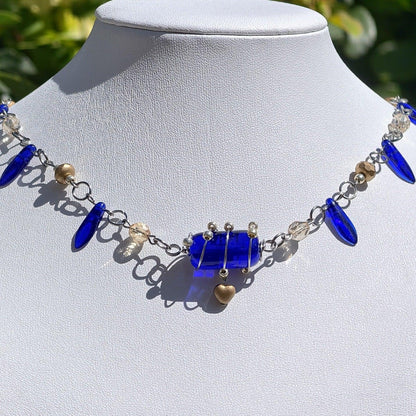 Blue & Gold Simple Countess Necklace Novyra