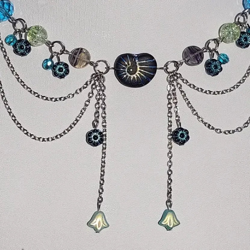 Blue & Green Nautilus Duchess Necklace Novyra