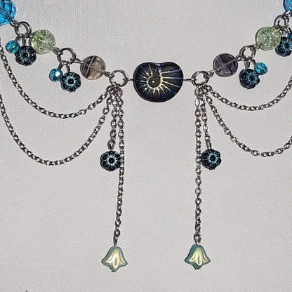 Blue & Green Nautilus Duchess Necklace Novyra