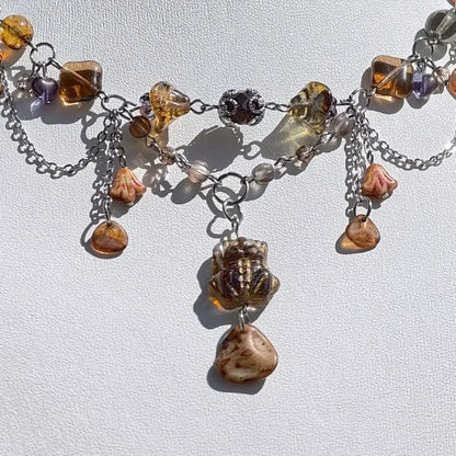 Orange & Brown Duchess & the Frog Necklace Novyra