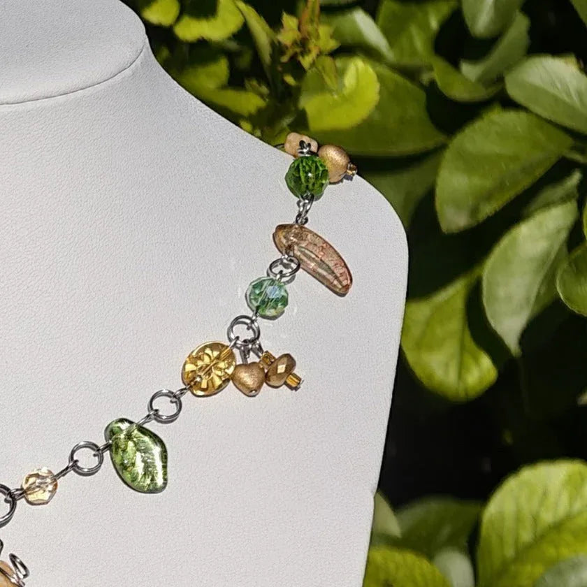 Green & Gold Countess of Geodes Necklace Novyra