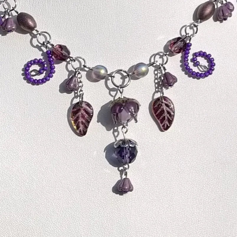 Purple Queen of Roses Necklace Novyra