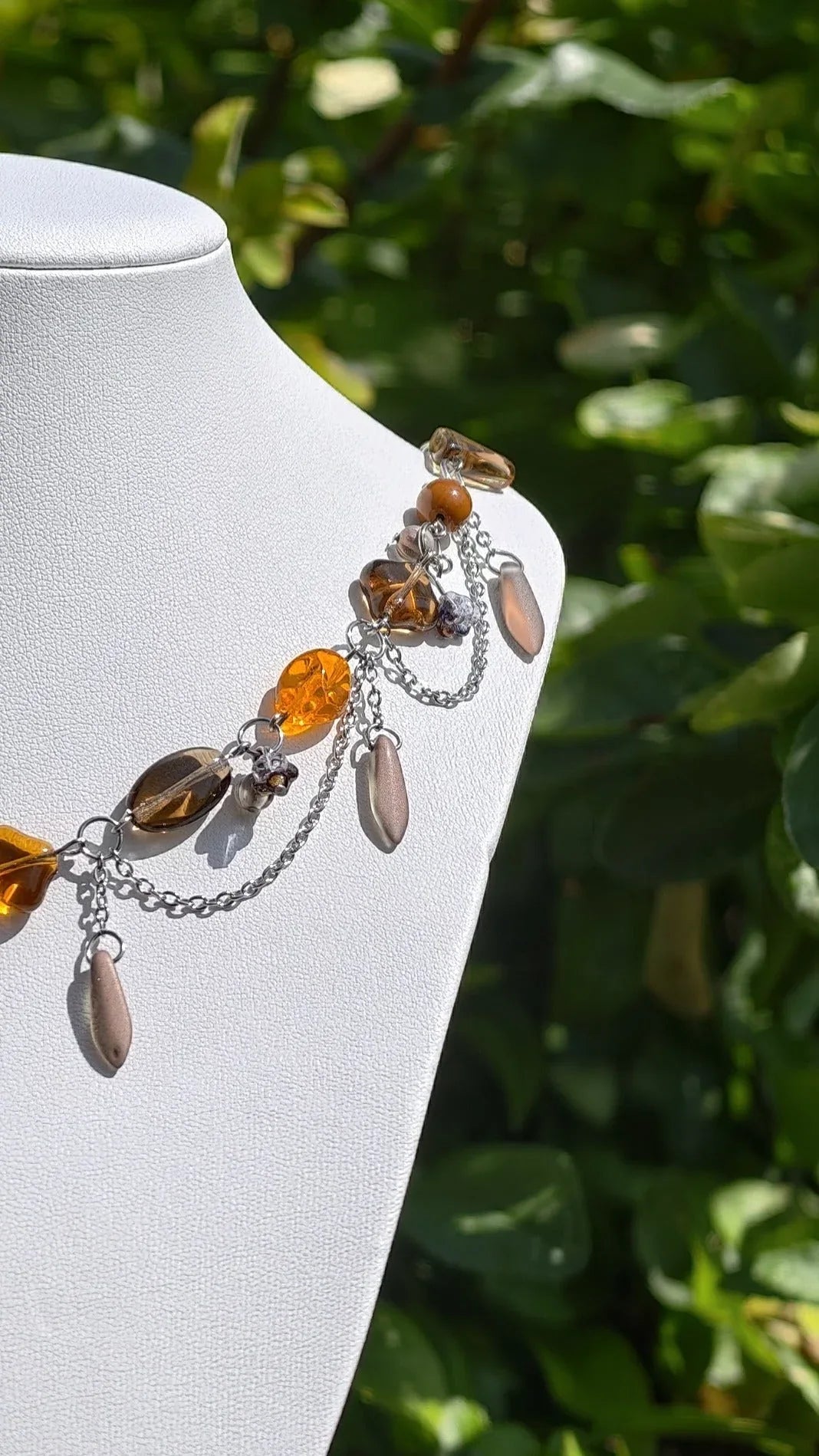 Brown & Orange Marchioness of Hearts Necklace Novyra