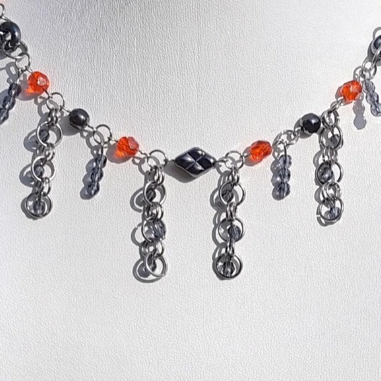 Red & Black Steampunk Duchess Necklace Novyra